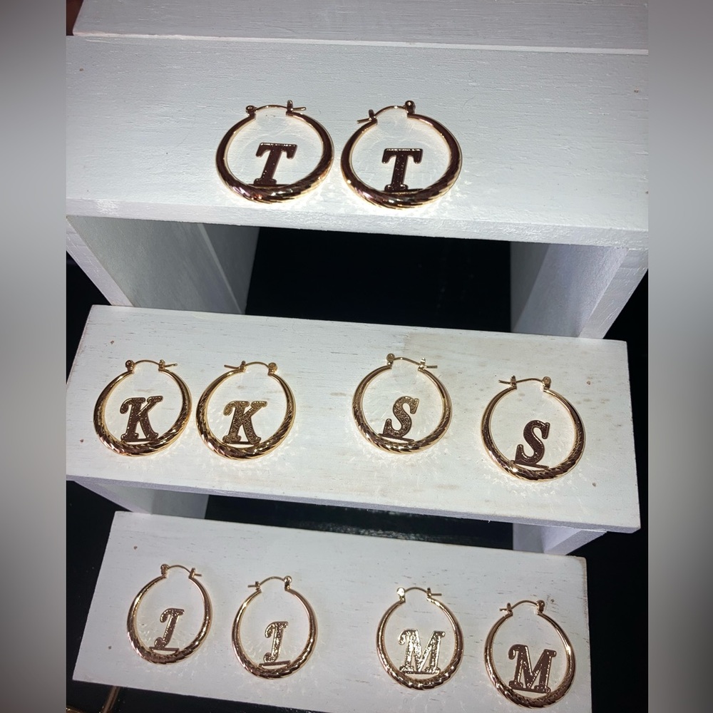 Initial Earrings